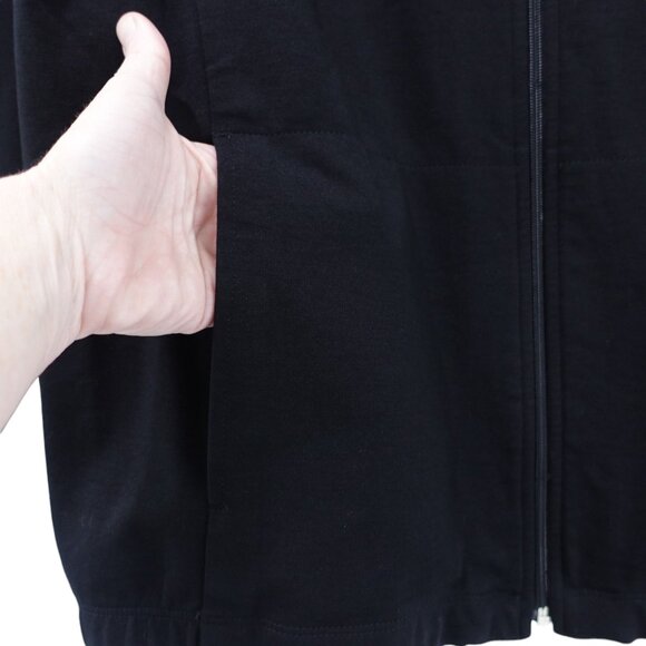 Chico's Design Full Zip Sweater Size 2 Black Tencel Blend Mock Neck Long Sleeve - Picture 5 of 11